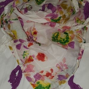 Floral square scarf